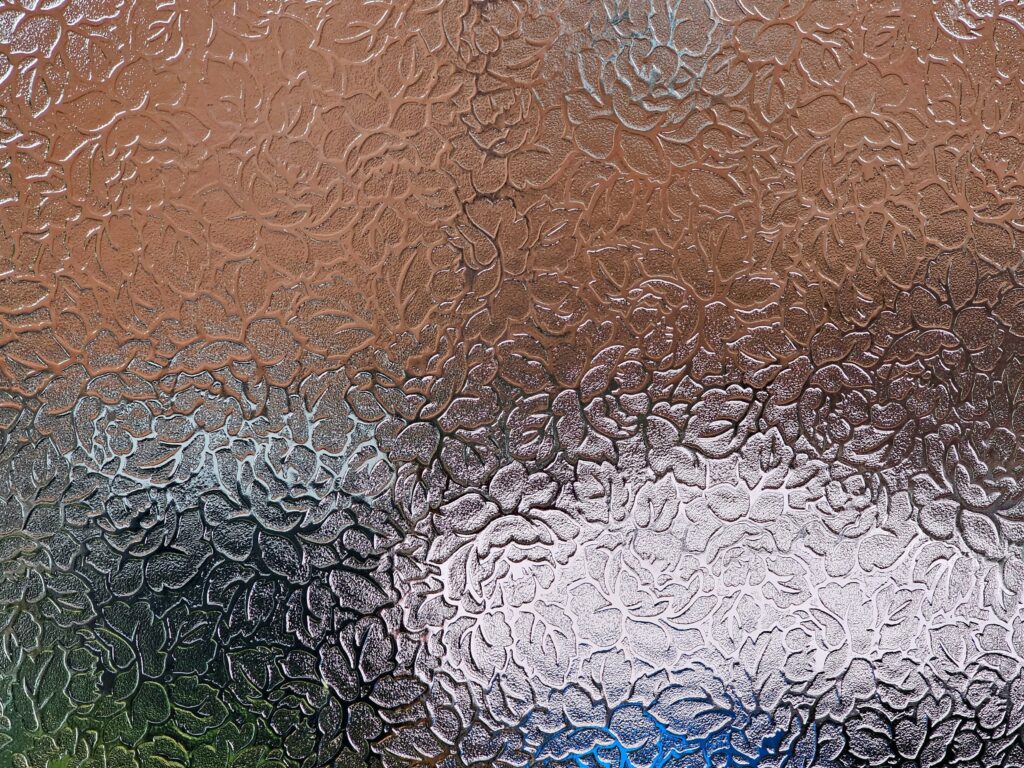 Frosted glass in a bathroom window