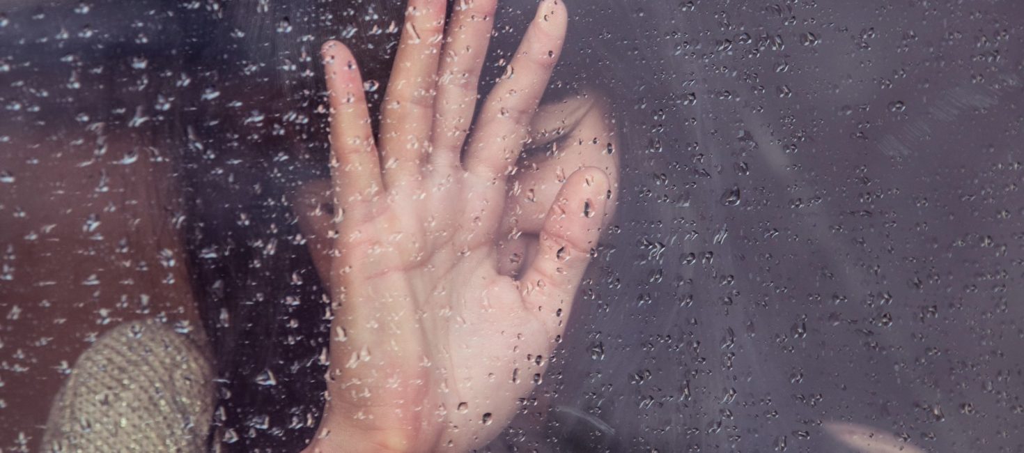 Rain on glass window